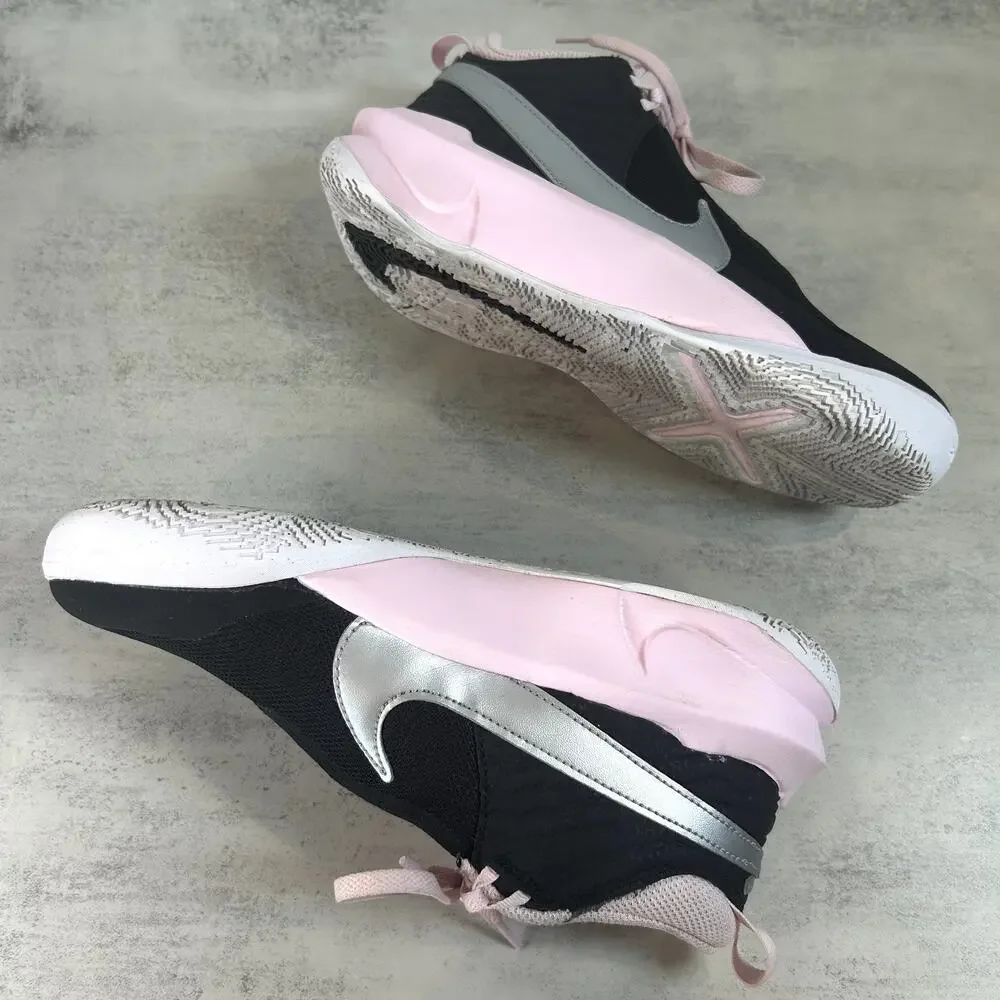 Nike Team Hustle Sneakers Black/Pink 5Y CW6735-003 Basketball Shoe Y2K Athletic